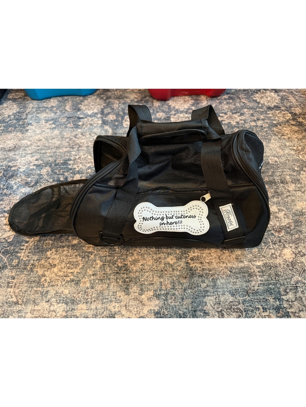 Brazzled Essentials Black Mesh Pet Carrier Fleece Pad